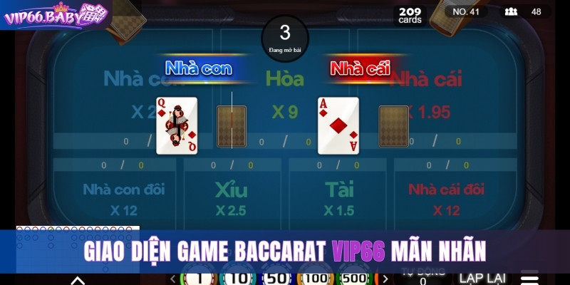 Giao diện game Baccarat Vip66 mãn nhãn