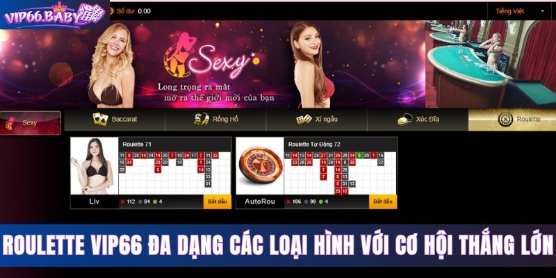 Roulette Vip66 đa dạng các loại hình với cơ hội thắng lớn