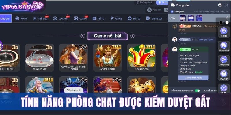 Tính năng phòng chat được kiểm duyệt gắt